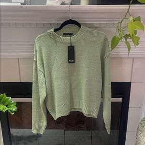Nastygal Light Green Crew Neck Sweater